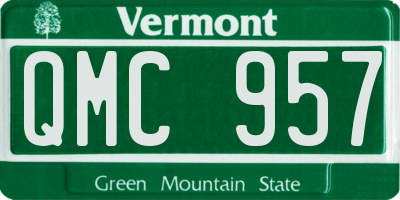 VT license plate QMC957