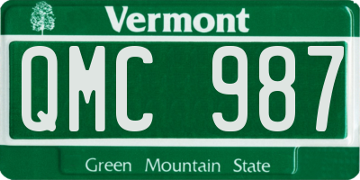 VT license plate QMC987
