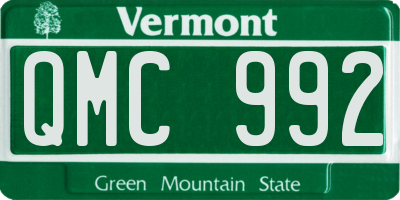 VT license plate QMC992