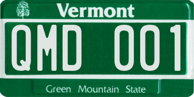 VT license plate QMD001