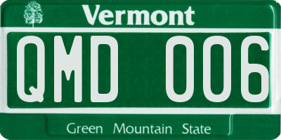 VT license plate QMD006