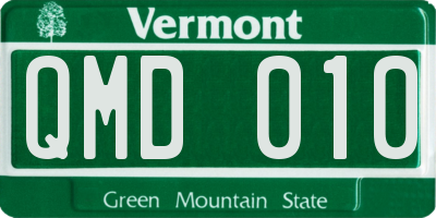 VT license plate QMD010