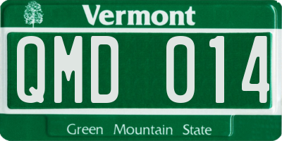 VT license plate QMD014