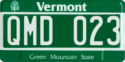 VT license plate QMD023