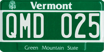 VT license plate QMD025