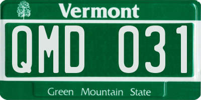 VT license plate QMD031