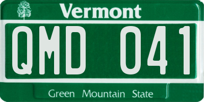 VT license plate QMD041