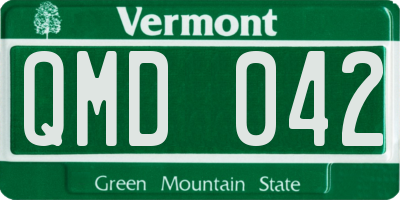 VT license plate QMD042