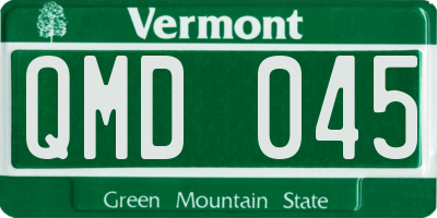 VT license plate QMD045