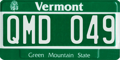 VT license plate QMD049