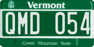 VT license plate QMD054