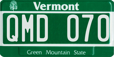 VT license plate QMD070