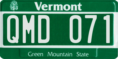 VT license plate QMD071