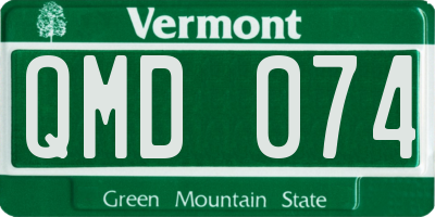 VT license plate QMD074