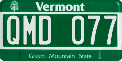 VT license plate QMD077