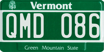 VT license plate QMD086