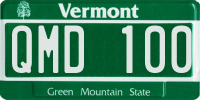 VT license plate QMD100