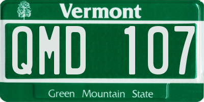 VT license plate QMD107