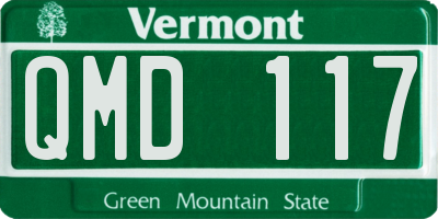 VT license plate QMD117