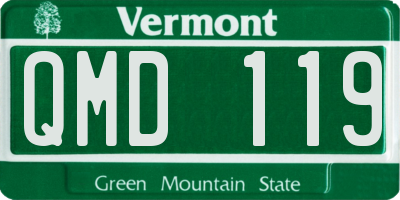 VT license plate QMD119