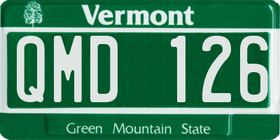 VT license plate QMD126