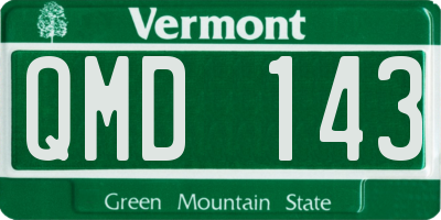 VT license plate QMD143