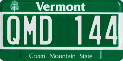 VT license plate QMD144