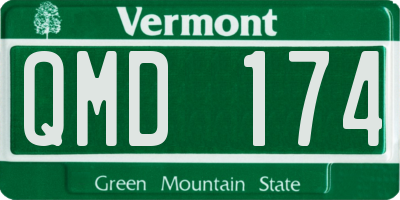 VT license plate QMD174