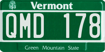 VT license plate QMD178