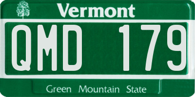 VT license plate QMD179