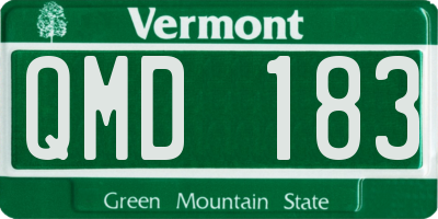 VT license plate QMD183