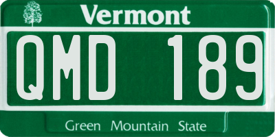 VT license plate QMD189