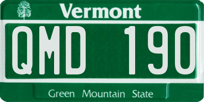 VT license plate QMD190
