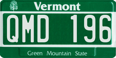 VT license plate QMD196