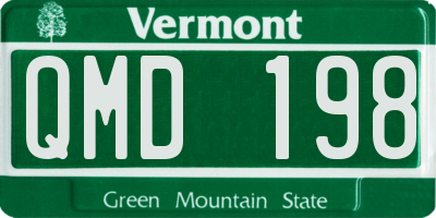 VT license plate QMD198