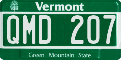 VT license plate QMD207