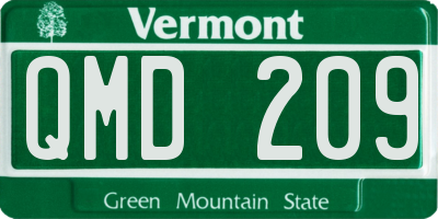 VT license plate QMD209