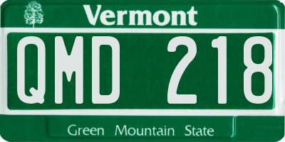 VT license plate QMD218