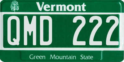 VT license plate QMD222