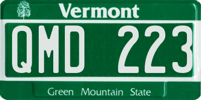 VT license plate QMD223