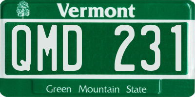 VT license plate QMD231