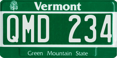 VT license plate QMD234