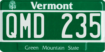 VT license plate QMD235