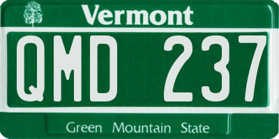 VT license plate QMD237