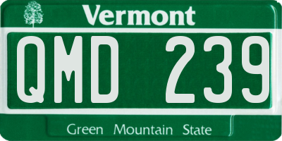 VT license plate QMD239