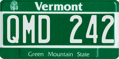 VT license plate QMD242