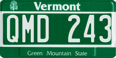 VT license plate QMD243