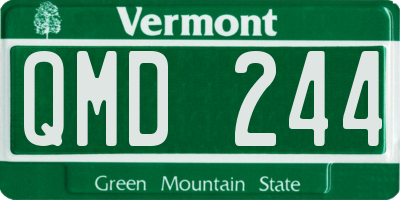 VT license plate QMD244
