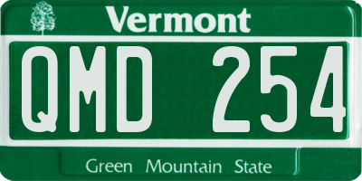 VT license plate QMD254