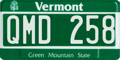 VT license plate QMD258